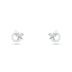 Shiny Zircon and Pearl stone Butterfly Earring - 925 sterling silver - fathyibrahim