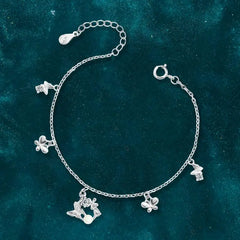 Shiny Zircon Butterflies Bracelet - 925 sterling silver - Transparent - Bracelets