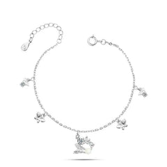 Shiny Zircon Butterflies Bracelet - 925 sterling silver - Transparent - Bracelets