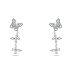 Shiny Zircon Butterfly Earring - 925 sterling silver - fathyibrahim