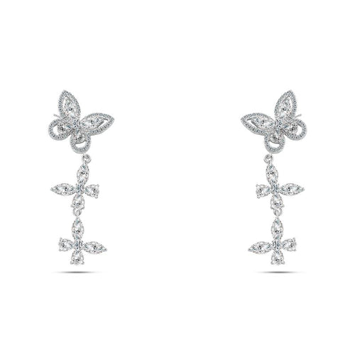 Shiny Zircon Butterfly Earring - 925 sterling silver - fathyibrahim