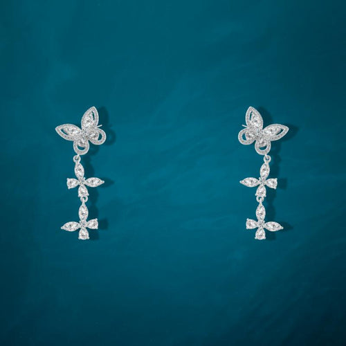 Shiny Zircon Butterfly Earring - 925 sterling silver - fathyibrahim