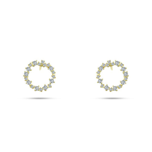 Shiny Zircon Circle Earring - 925 sterling silver - fathyibrahim