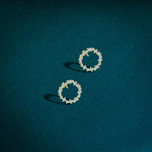 Shiny Zircon Circle Earring - 925 sterling silver - fathyibrahim