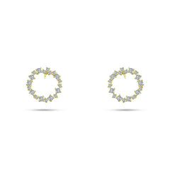 Shiny Zircon Circle Earring - 925 sterling silver - fathyibrahim
