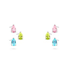 Shiny Zircon Earring Colored 925 Sterling Silver - Multi Color