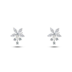 Shiny Zircon Flower Earring - 925 sterling silver - fathyibrahim