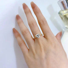 Shiny Zircon Gold Plated 925 Silver Ring - Transparent / 7 - Rings