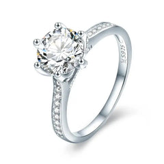 Shiny zircon Ring - 925 sterling silver - Rings