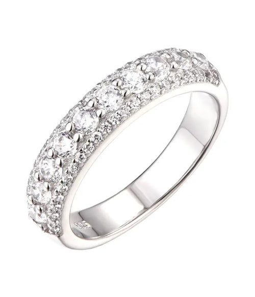 Shiny Zircon Ring With A Stunning Design 925 Silver - Rings