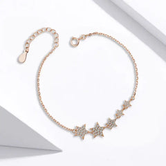 Shiny zircon Star Bracelet - 925 sterling silver - Transparent - Bracelets