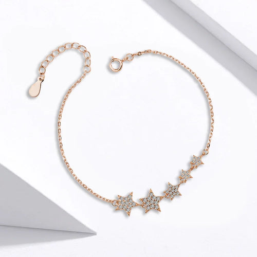 Shiny zircon Star Bracelet - 925 sterling silver - fathyibrahim