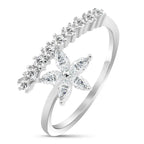 Shiny zircon Star Ring - 925 sterling silver - Rings
