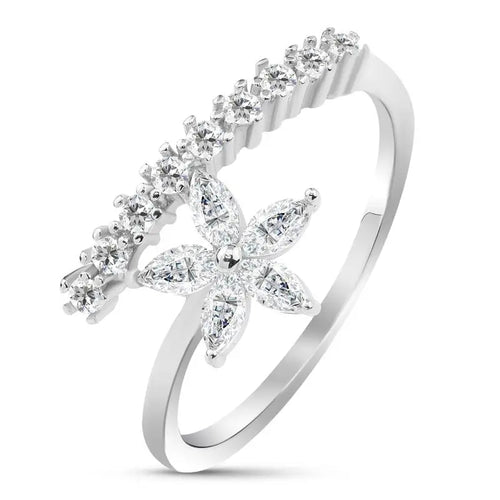 Shiny zircon Star Ring - 925 sterling silver - Rings