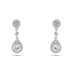 Shiny zircon teardrop 925 sterling silver set - Transparent - Sets