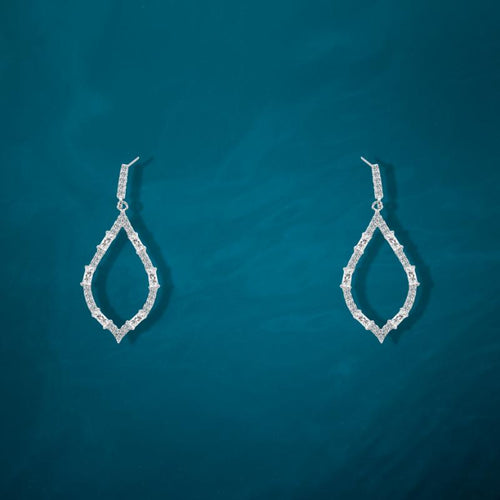 Shiny Zircon Teardrop Earring - 925 sterling silver - fathyibrahim
