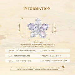 Silicon Flower Charm Crowned with Opal Stone - 925 Sterling silver - Multi Color