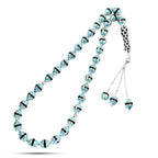 Silver Rosary Inlaid with Turquoise , 33 Beads - fathyibrahim