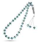 Silver Rosary Inlaid with Turquoise 33 Beads - Multi Color - Rosary