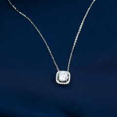 Simple Zircon 925 Silver Necklace - NECKLACES