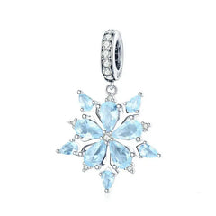 Snowflake 925 Silver Charm - Multi Color