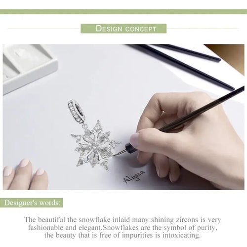 Snowflake 925 Silver Charm - Multi Color