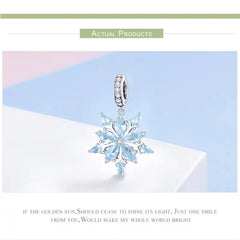 Snowflake 925 Silver Charm - Multi Color