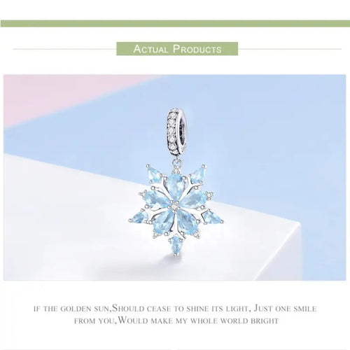 Snowflake 925 Silver Charm - Multi Color