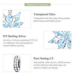Snowflake 925 Silver Charm - Multi Color