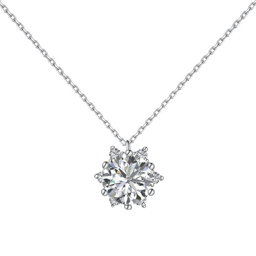 Snowflake -925 silver necklace - Transparent