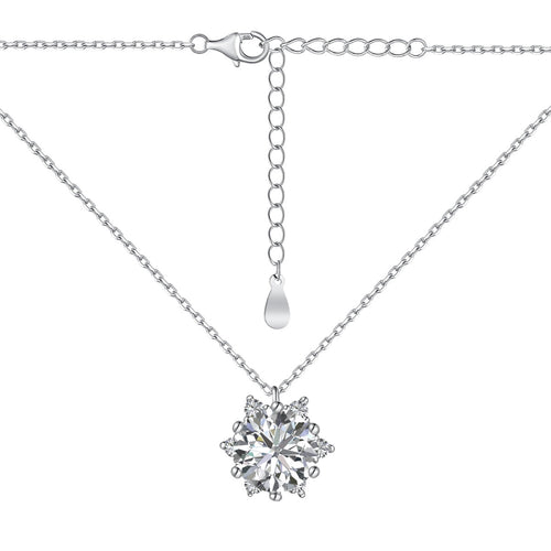 Snowflake -925 silver necklace - Transparent