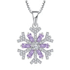 Snowflake Neklace 925 Sterling Silver with Purple zircon