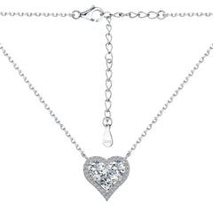 Sparkling Heart-925 sterling silver Necklace - Transparent