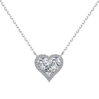 Sparkling Heart-925 sterling silver Necklace - Transparent