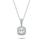Square Zircon Stone 925 Silver Necklace - fathyibrahim