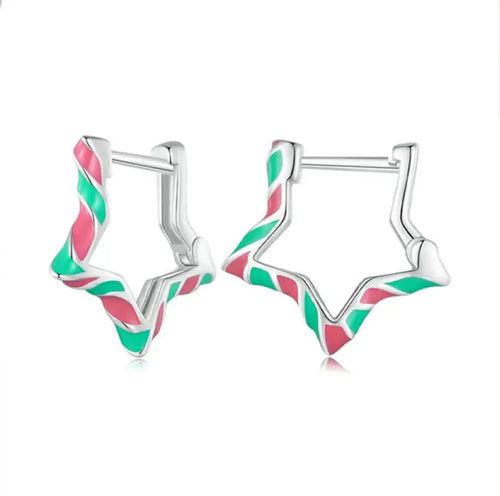 Star 925 Silver earrings - Multi Color