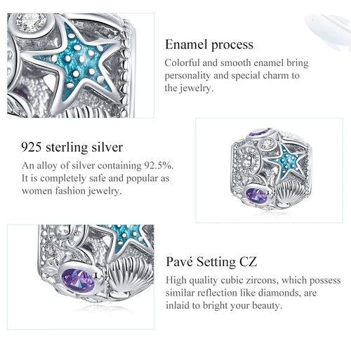 Stars And Shell 925 Silver Charm - fathyibrahim