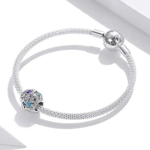 Stars And Shell 925 Silver Charm - Multi Color