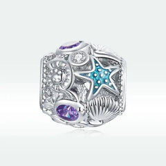 Stars And Shell 925 Silver Charm - Multi Color
