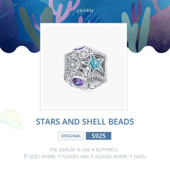 Stars And Shell 925 Silver Charm - fathyibrahim