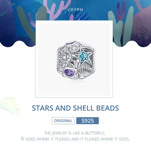 Stars And Shell 925 Silver Charm - fathyibrahim