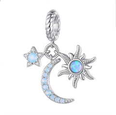 Stars Hanging 925 Silver Charm - fathyibrahim