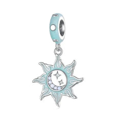Sun And Moon 925 Silver Charm - Multi Color