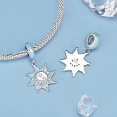 Sun And Moon 925 Silver Charm - Multi Color