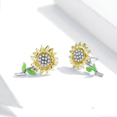 Sun Flower 925 Silver Earring - fathyibrahim