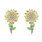Sun Flower 925 Silver Earring - fathyibrahim