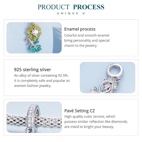 Sun Flower Charm - 925 sterling silver - fathyibrahim