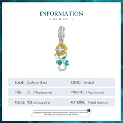 Sun Flower Charm - 925 sterling silver - fathyibrahim