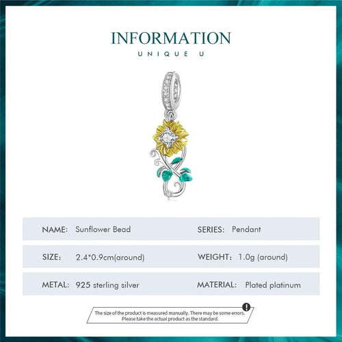 Sun Flower Charm - 925 sterling silver - fathyibrahim