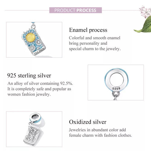 Sun Tarot Cards 925 Silver Charm - fathyibrahim